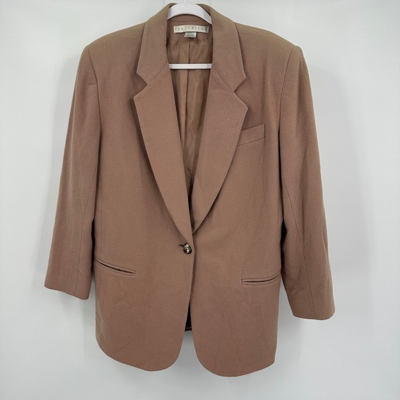 The Limited Womens Wool Cashmere Blend Blazer Size L Neutral Jacket Career Retro - Picture 1 of 7